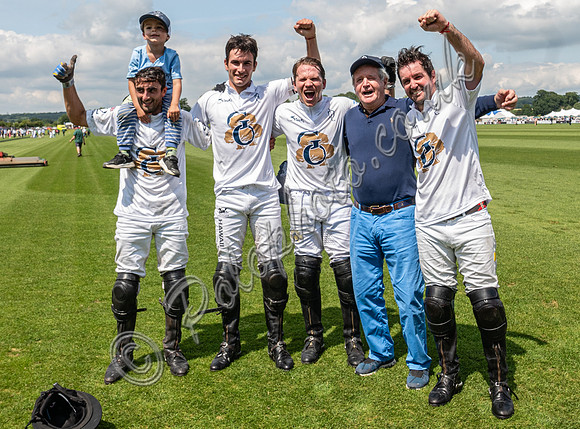 Celebrations by La Dolfina Great Oaks after winning semi final match against King Power, Gold Cup 2024