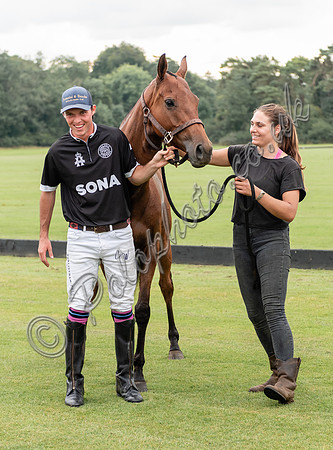 Best Playing Pony 'Samba" and Charlie Walton and groom