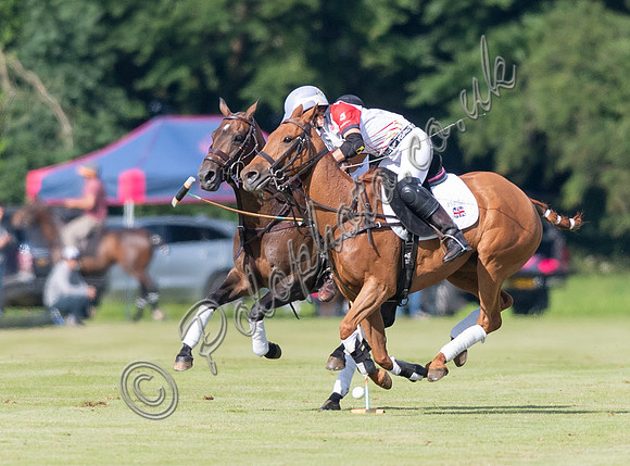 polo action at Ladies International at Cirencester Park, England v Argentina 2019
