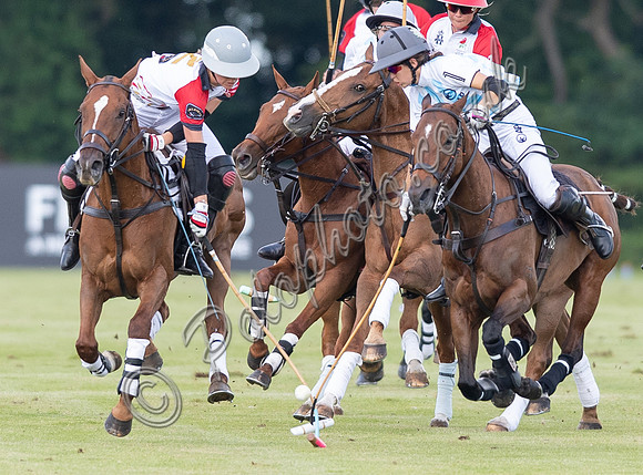 polo action at Ladies International at Cirencester Park, England v Argentina 2019