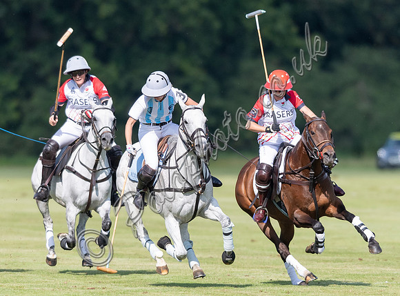 polo action at Ladies International at Cirencester Park, England v Argentina 2019