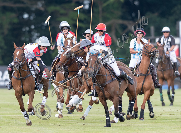 polo action at Ladies International at Cirencester Park, England v Argentina 2019
