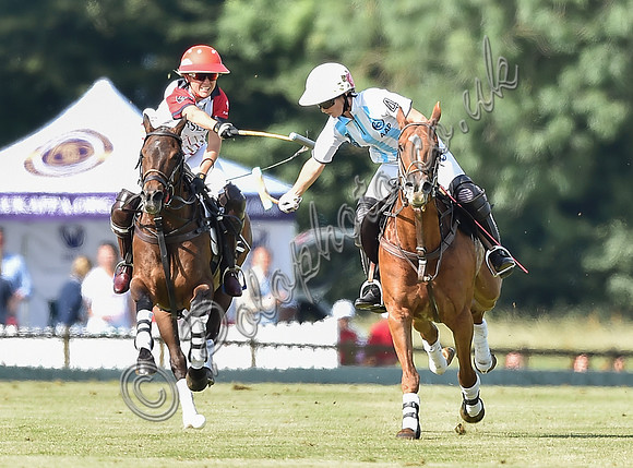polo action at Ladies International at Cirencester Park, England v Argentina 2019