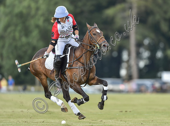 polo action at Ladies International at Cirencester Park, England v Argentina 2019