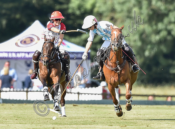 polo action at Ladies International at Cirencester Park, England v Argentina 2019