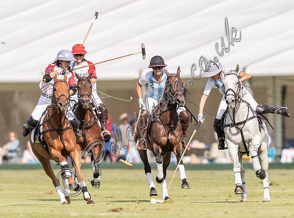 polo action at Ladies International at Cirencester Park, England v Argentina 2019