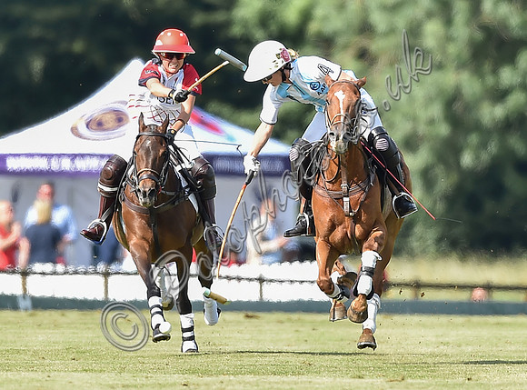 polo action at Ladies International at Cirencester Park, England v Argentina 2019