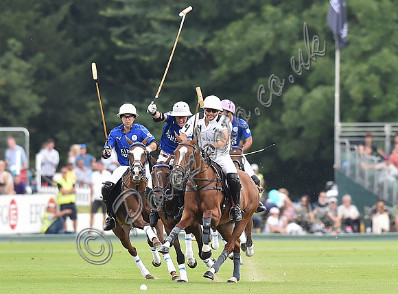Gold Cup final polo action between La Indiana and King Power Foxes