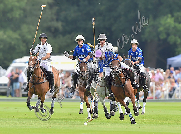 Gold Cup final polo action between La Indiana and King Power Foxes