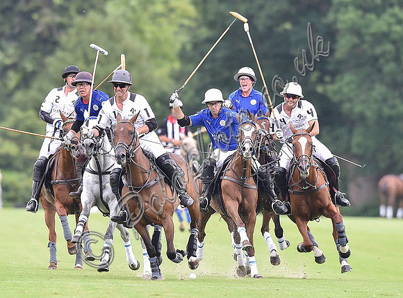 Gold Cup final polo action between La Indiana and King Power Foxes