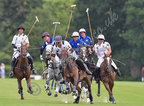 Gold Cup final polo action between La Indiana and King Power Foxes