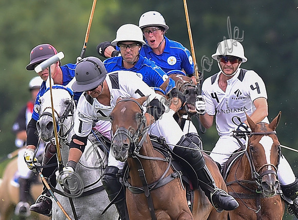 Gold Cup final polo action between La Indiana and King Power Foxes