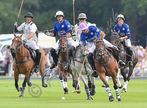 Gold Cup final polo action between La Indiana and King Power Foxes