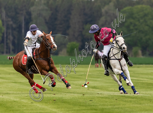 Gerald Balding Cup polo action Robyn Skincare v Saracens