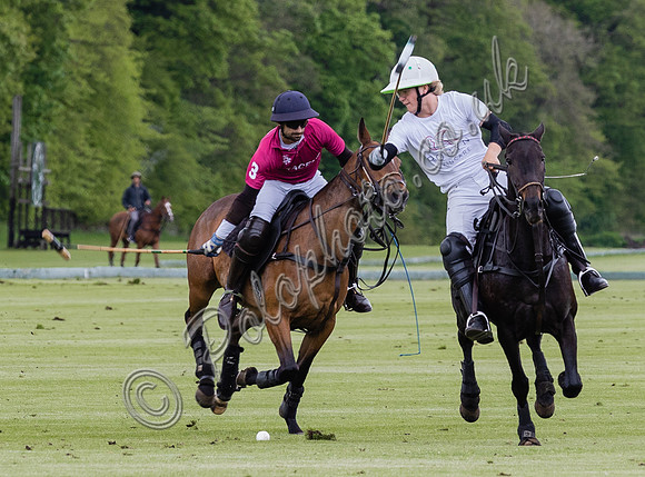 Gerald Balding Cup polo action Robyn Skincare v Saracens