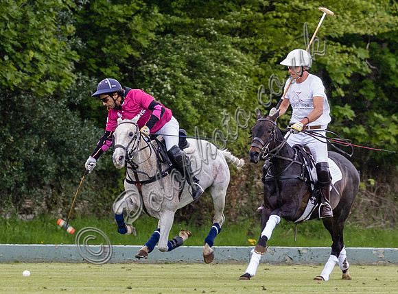 Gerald Balding Cup polo action Robyn Skincare v Saracens