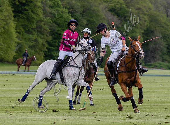 Gerald Balding Cup polo action Robyn Skincare v Saracens