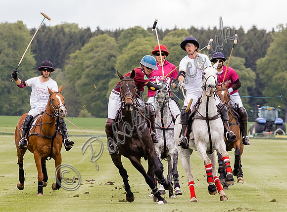 Gerald Balding Cup polo action Robyn Skincare v Saracens