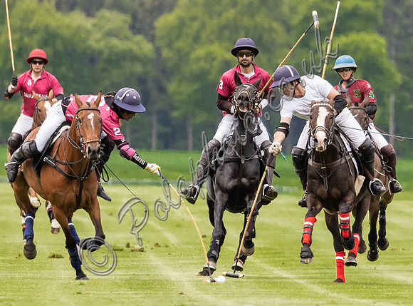 Gerald Balding Cup polo action Robyn Skincare v Saracens