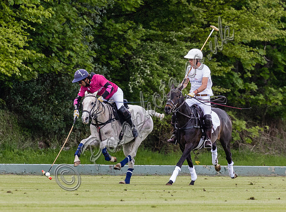 Gerald Balding Cup polo action Robyn Skincare v Saracens