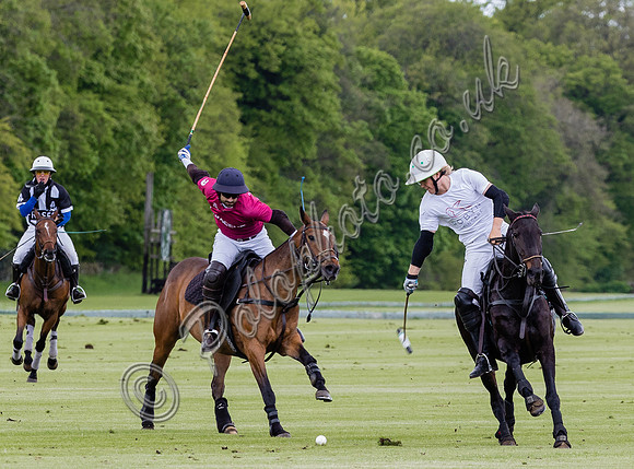 Gerald Balding Cup polo action Robyn Skincare v Saracens