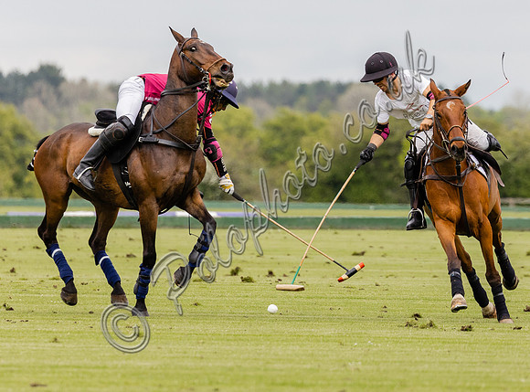 Gerald Balding Cup polo action Robyn Skincare v Saracens