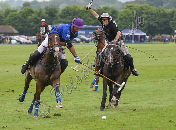 Gold Cup Polo action between King Power Foxes and La Bamba de Areco