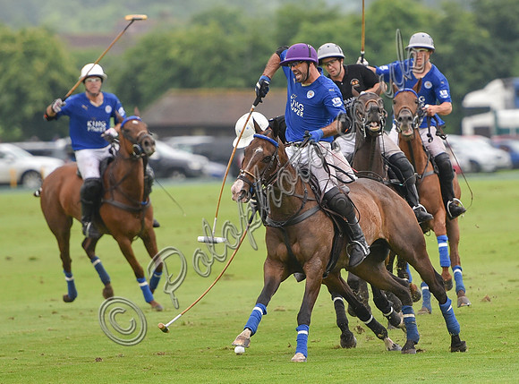 Gold Cup Polo action between King Power Foxes and La Bamba de Areco