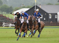 Gold Cup Polo action between King Power Foxes and La Bamba de Areco