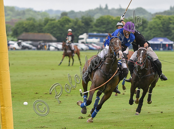 Gold Cup Polo action between King Power Foxes and La Bamba de Areco