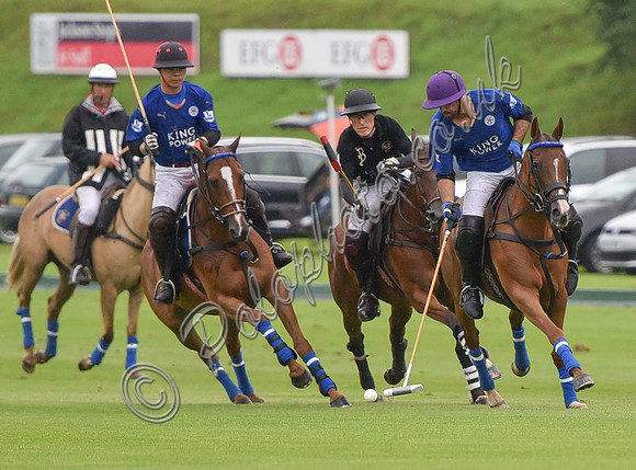 Gold Cup Polo action between King Power Foxes and La Bamba de Areco