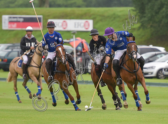 Gold Cup Polo action between King Power Foxes and La Bamba de Areco