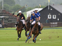 Gold Cup Polo action between King Power Foxes and La Bamba de Areco
