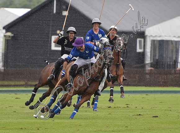 Gold Cup Polo action between King Power Foxes and La Bamba de Areco