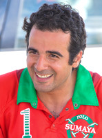 Close-up portrait of polo player Ahmad Aboughazale wearing Sumaya team colours