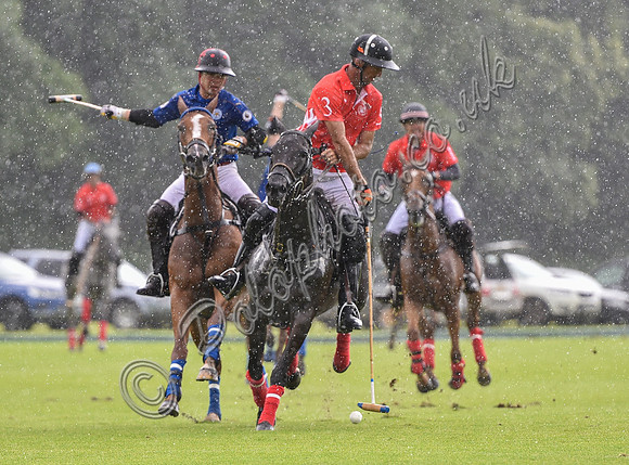 Gold cup polo action between Clarke and Green and King Power Foxes