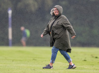 treading the divots on a rainy day at polo