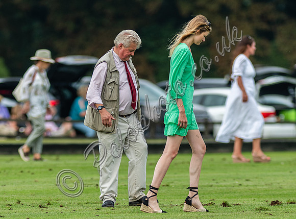 Treading the divots at half time, Kingscote Cup, Cirencester Park, 2023