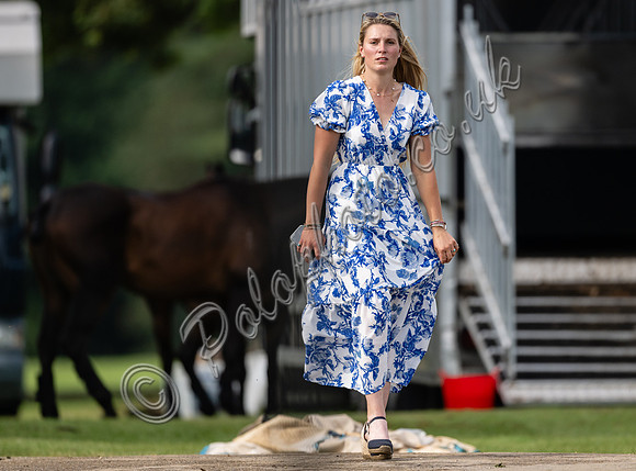 Treading the divots at half time, Kingscote Cup, Cirencester Park, 2023
