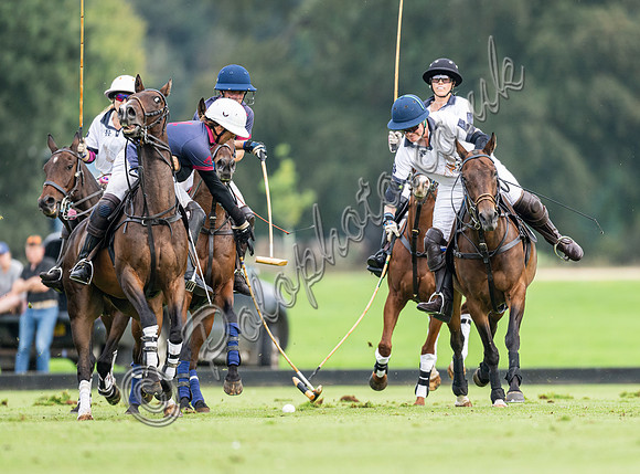 Polo action, Kingscote Cup, Cirencester Park, 2023