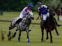 Tamara Fox and Nina Vestey playing polo