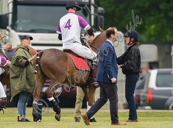 Zara Phillips watches the Duke of Cambridge play polo at Cirencester Park Polo Club