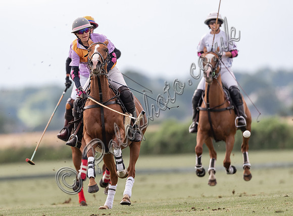 Polo action, Ladies 18 Goal Tournament,  Cirencester Park