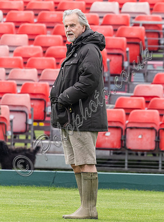 Actor Trevor Eve treading the divots at polo