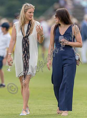 Treading in the divots at half-time at polo match
