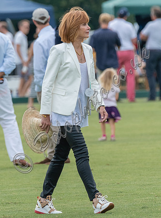 Treading in the divots at half-time at polo match