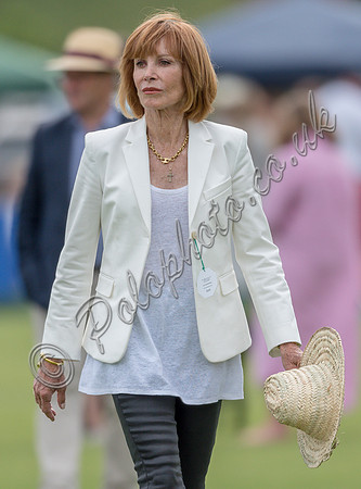 Treading in the divots at half-time at polo match