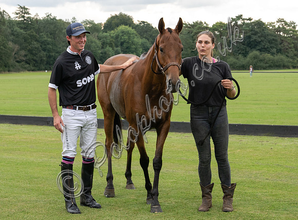 Best Playing Pony 'Samba" and Charlie Walton and groom