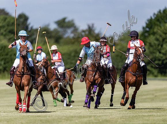 Polo action, Ladies 18 goal Vl Tournament, Cirencester Park
