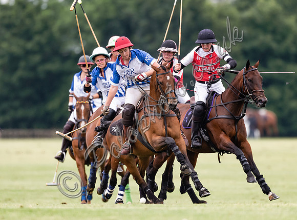 Polo action, Ladies 18 Goal Tournament,  Cirencester Park